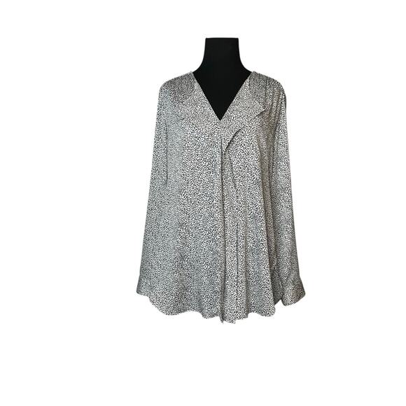 Ann Taylor white black polka dots long sleeves blouse size 4 - Picture 8 of 16